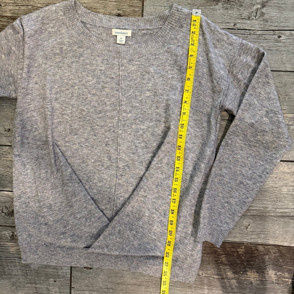 Sundance Women's Gray Marled Twist Front Sweater Long Sleeve Size M - Picture 7 of 8
